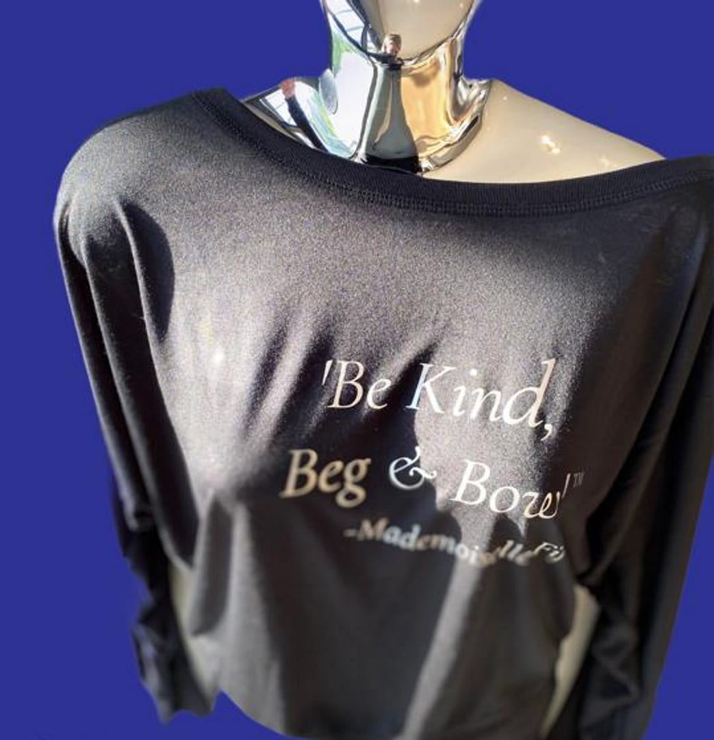 Mademoiselle Fifi -Black - Womens Long Sleeve -Be Kind Beg & Bow -