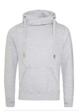 JH021 Cross Neck Hoodie grey marl